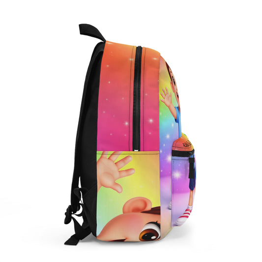 Cute Siblings Kids Backpack — "Little Star Brother and Sister" Rainbow School Bag