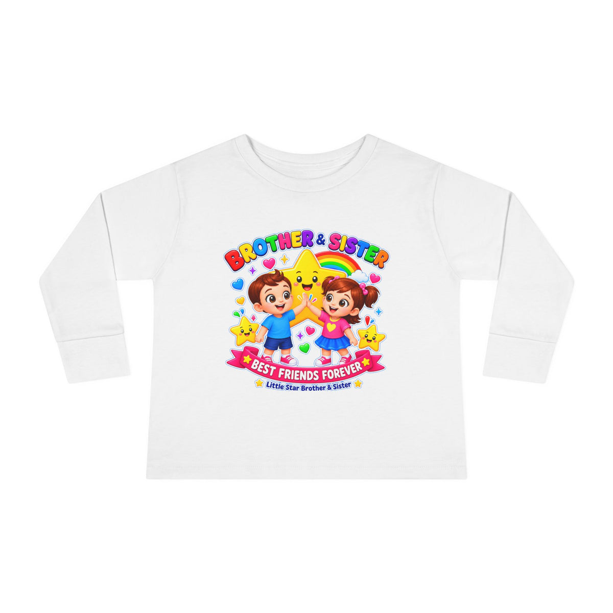 Brother & Sister Toddler Long Sleeve Tee — "Best Friends Forever" Sibling Shirt