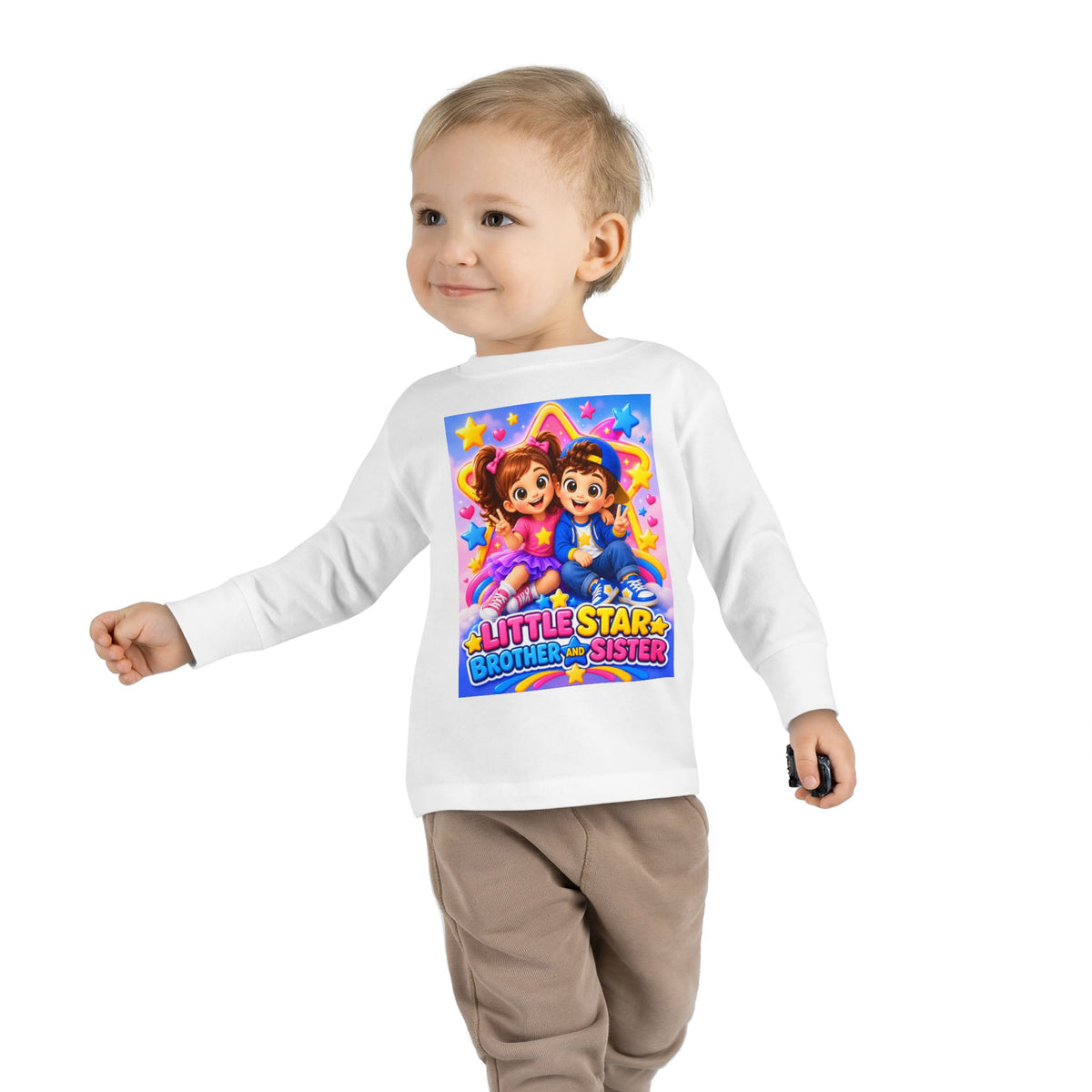 Little Star Brother & Sister Toddler Long Sleeve Tee — Cute Sibling Matching Shirt
