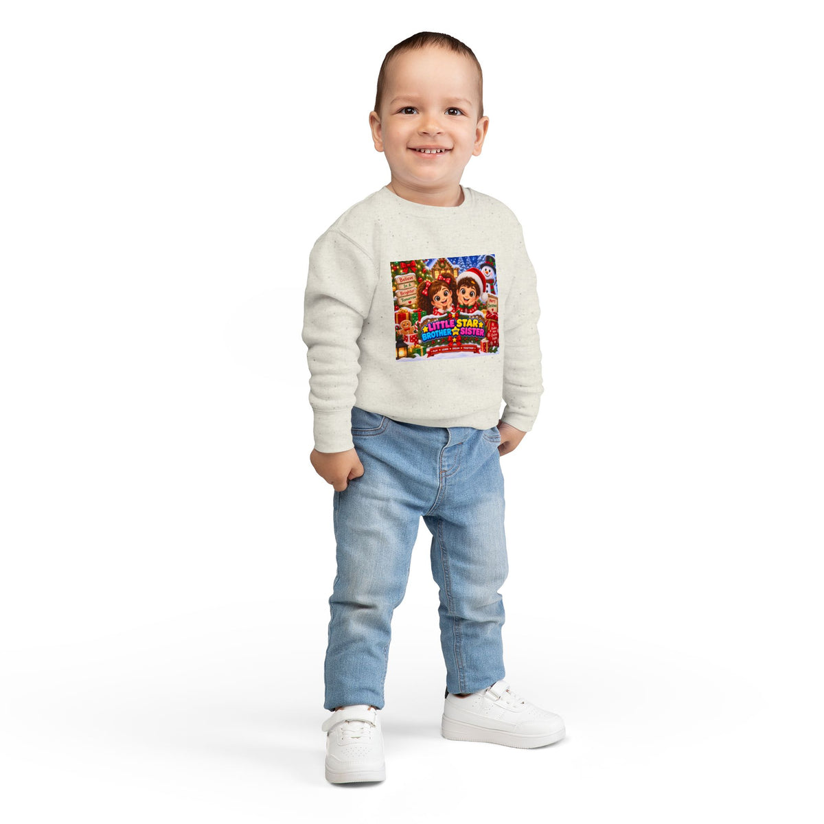 Toddler Sweatshirt — Cute Christmas "Little Star Brother & Sister" Holiday Pullover