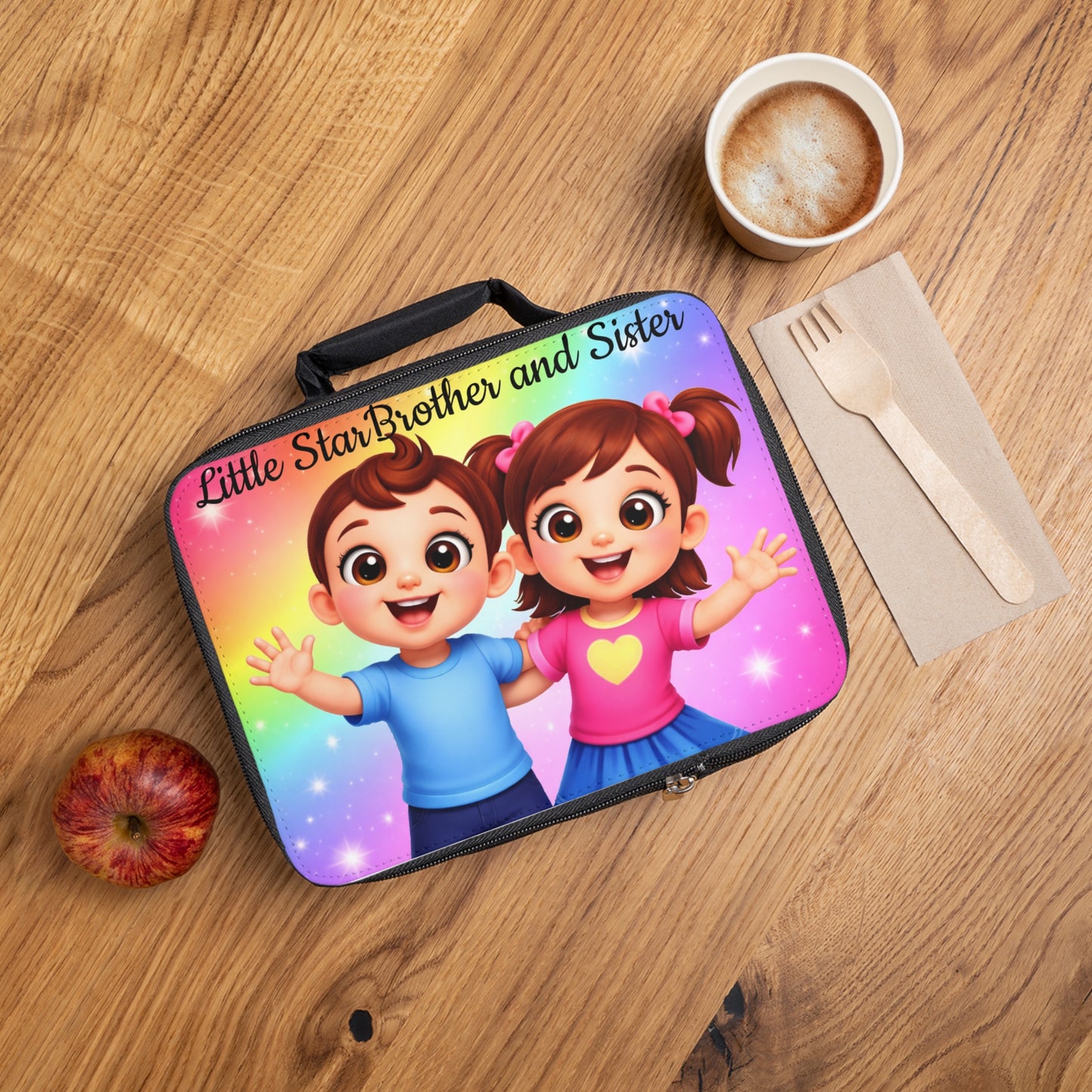 Kids' Lunch Bag — Little Star Brother and Sister Rainbow Design