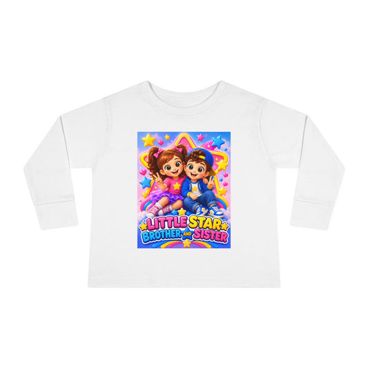 Little Star Brother & Sister Toddler Long Sleeve Tee — Cute Sibling Matching Shirt