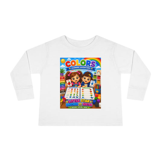Kids' Colors Learning Long Sleeve Tee — "Colors: A Learning Adventure" Design