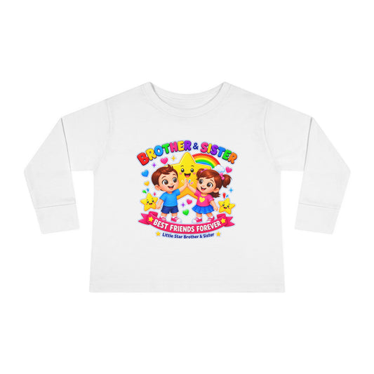 Brother & Sister Toddler Long Sleeve Tee — "Best Friends Forever" Sibling Shirt