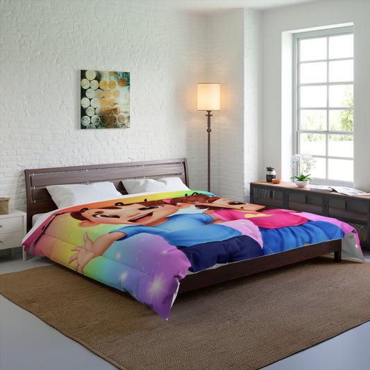 Comforter — Little Star Brother and Sister Kids Rainbow Bedding