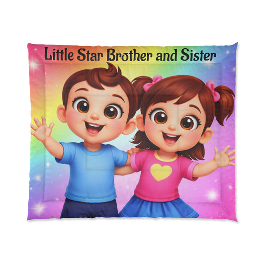 Comforter — Little Star Brother and Sister Kids Rainbow Bedding