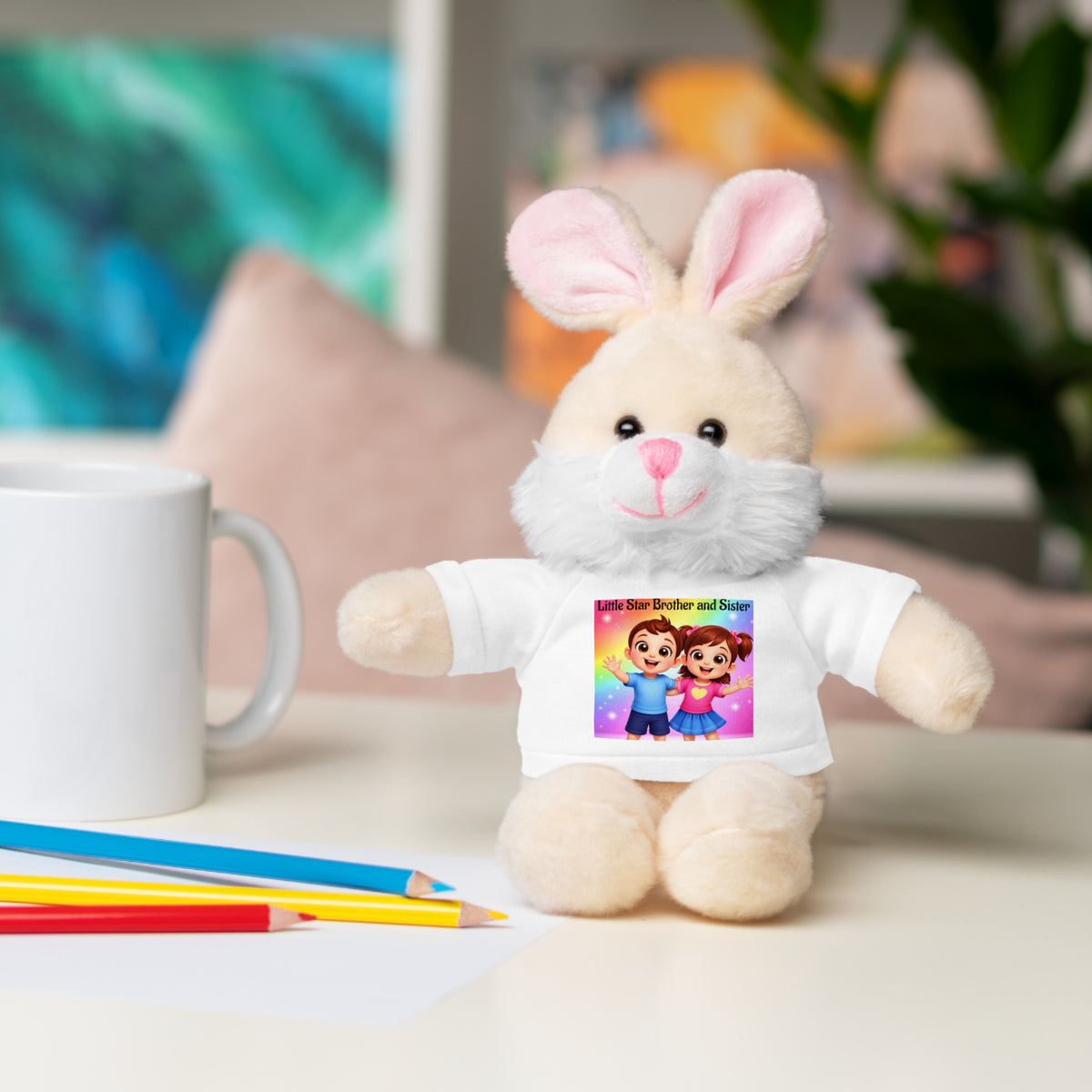 Sibling Love Teddy Bear with 'Brother and Sister' Tee