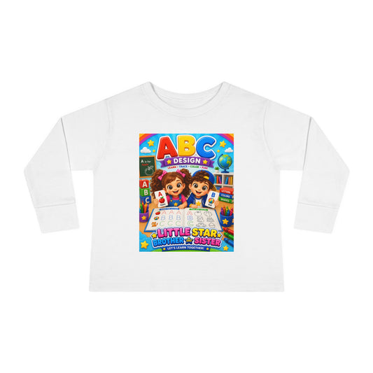 ABC Design Toddler Long Sleeve Tee — "Little Star" Siblings Back-to-School Shirt