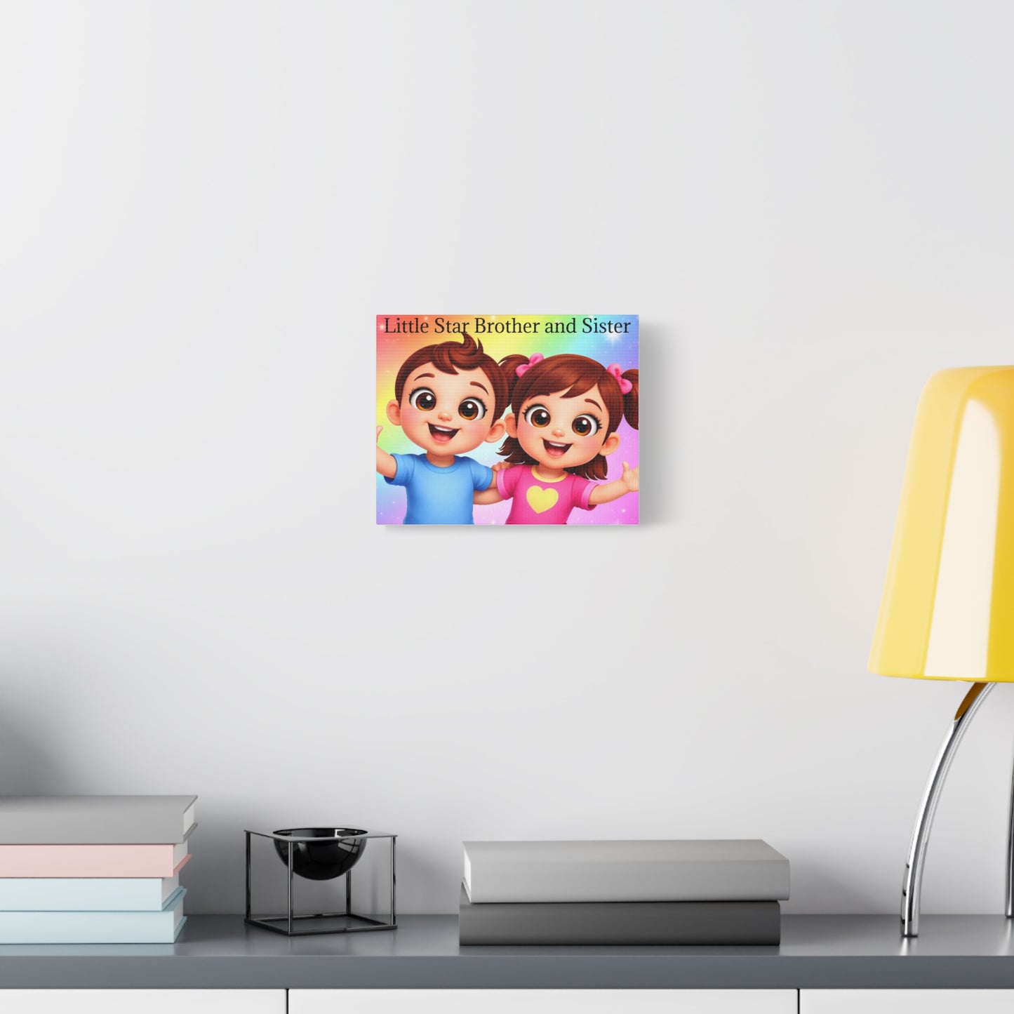 Canvas Print — "Little Star Brother and Sister" Kids Wall Art