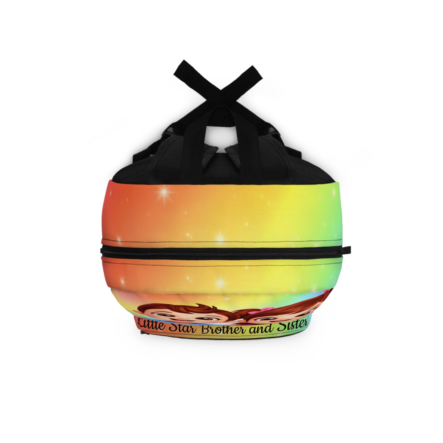 Cute Siblings Kids Backpack — "Little Star Brother and Sister" Rainbow School Bag