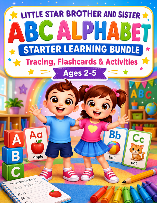Little Star Brother and Sister: ABC Alphabet Starter Learning Bundle
