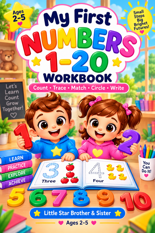 My First Numbers 1–20 Workbook | Fun Counting & Number Activities for Kids Ages 2–5