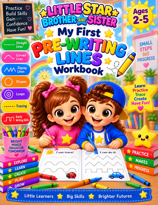 My First Pre-Writing Lines Workbook for Kids Ages 2–5 | Fun Tracing & Pencil Control Activities